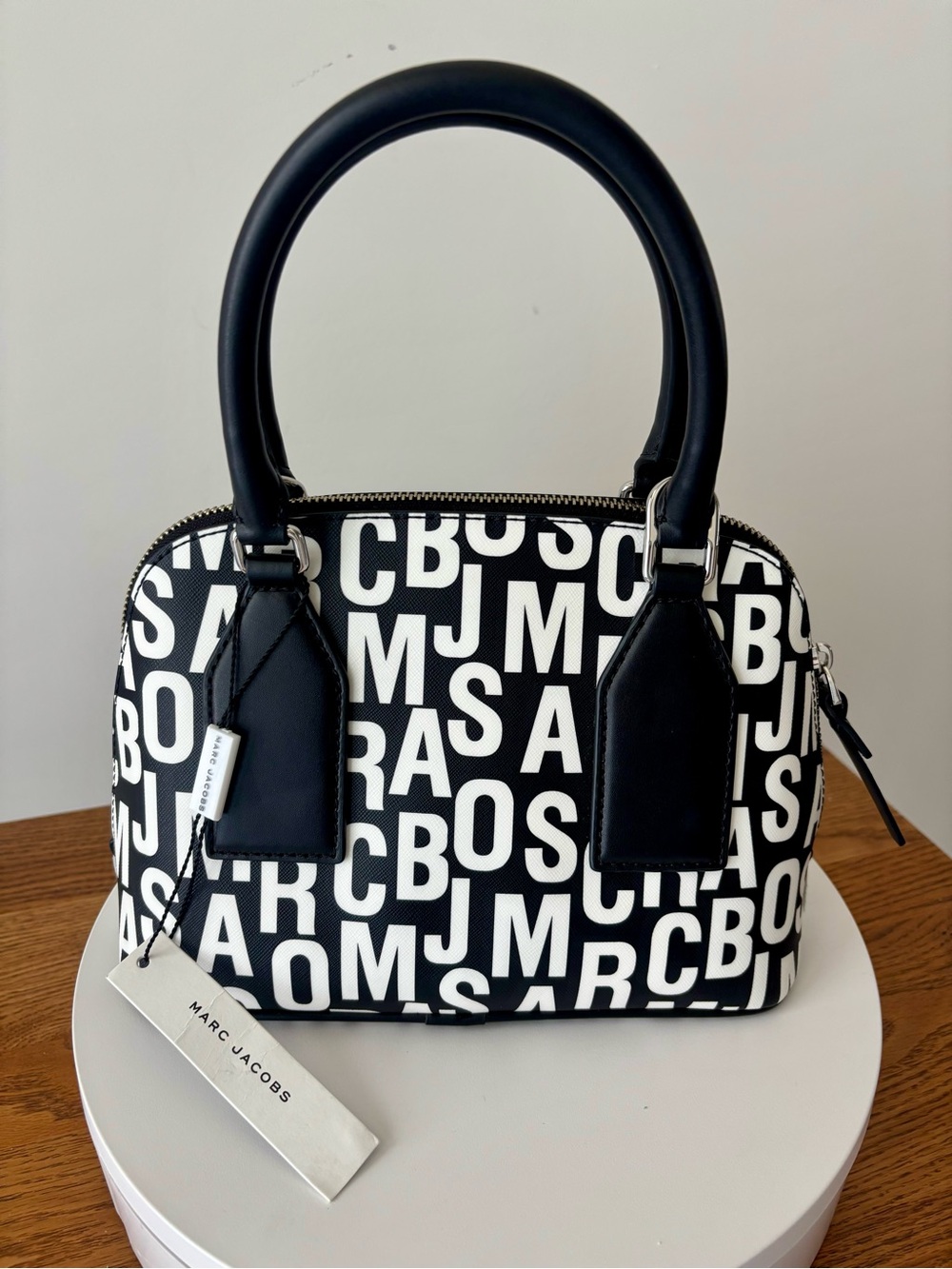 Marc Jacobs Small Monogram Printed Saffiano Leather Dome Satchel Crossbody - Picture 3 of 8
